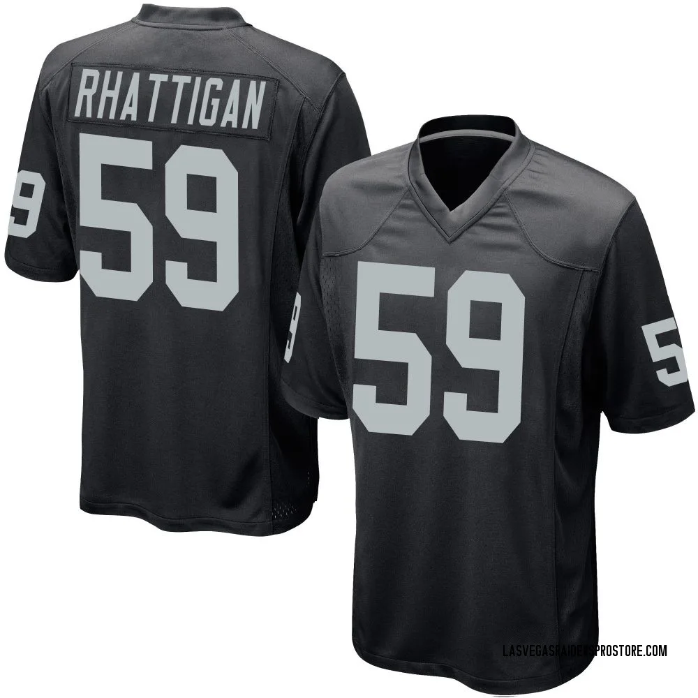 Adult Game Jon Rhattigan Las Vegas Raiders Black Team Color Jersey