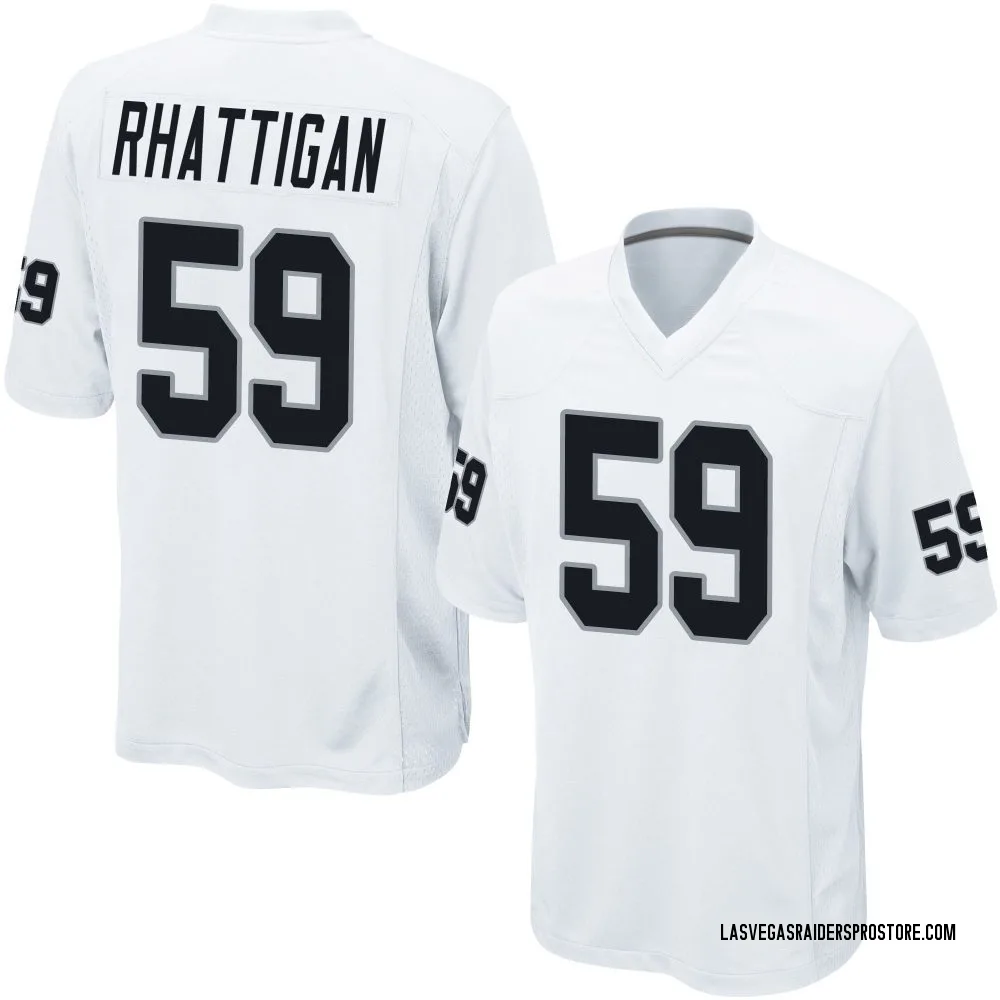 Adult Game Jon Rhattigan Las Vegas Raiders White Jersey