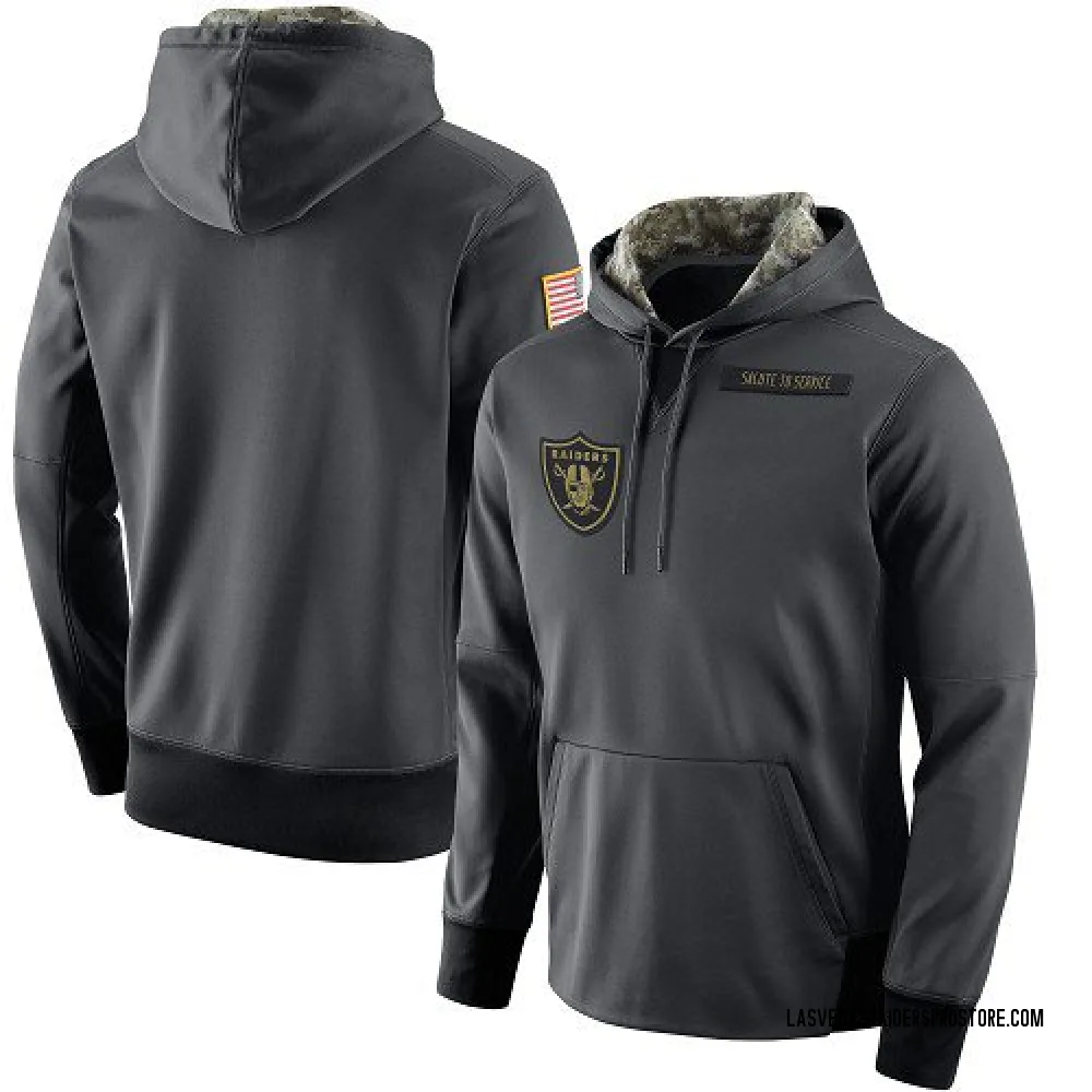 Adult Las Vegas Raiders Anthracite Salute to Service Player Performance Hoodie
