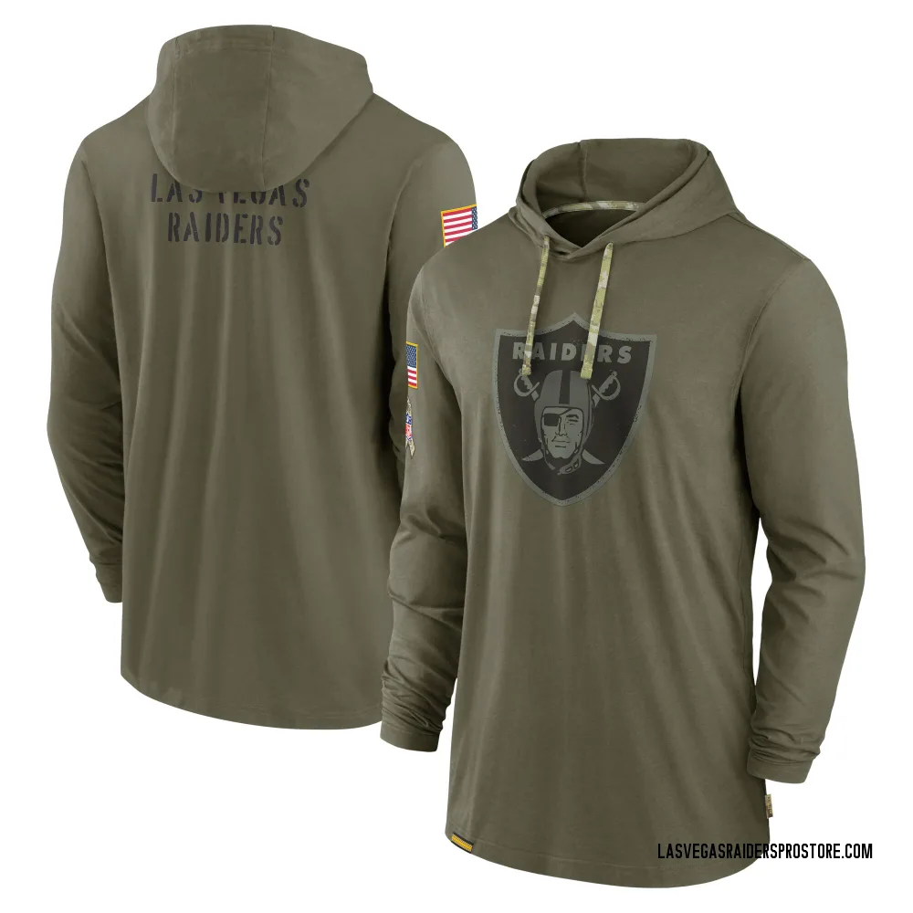 Adult Las Vegas Raiders Olive 2022 Salute to Service Tonal Pullover Hoodie