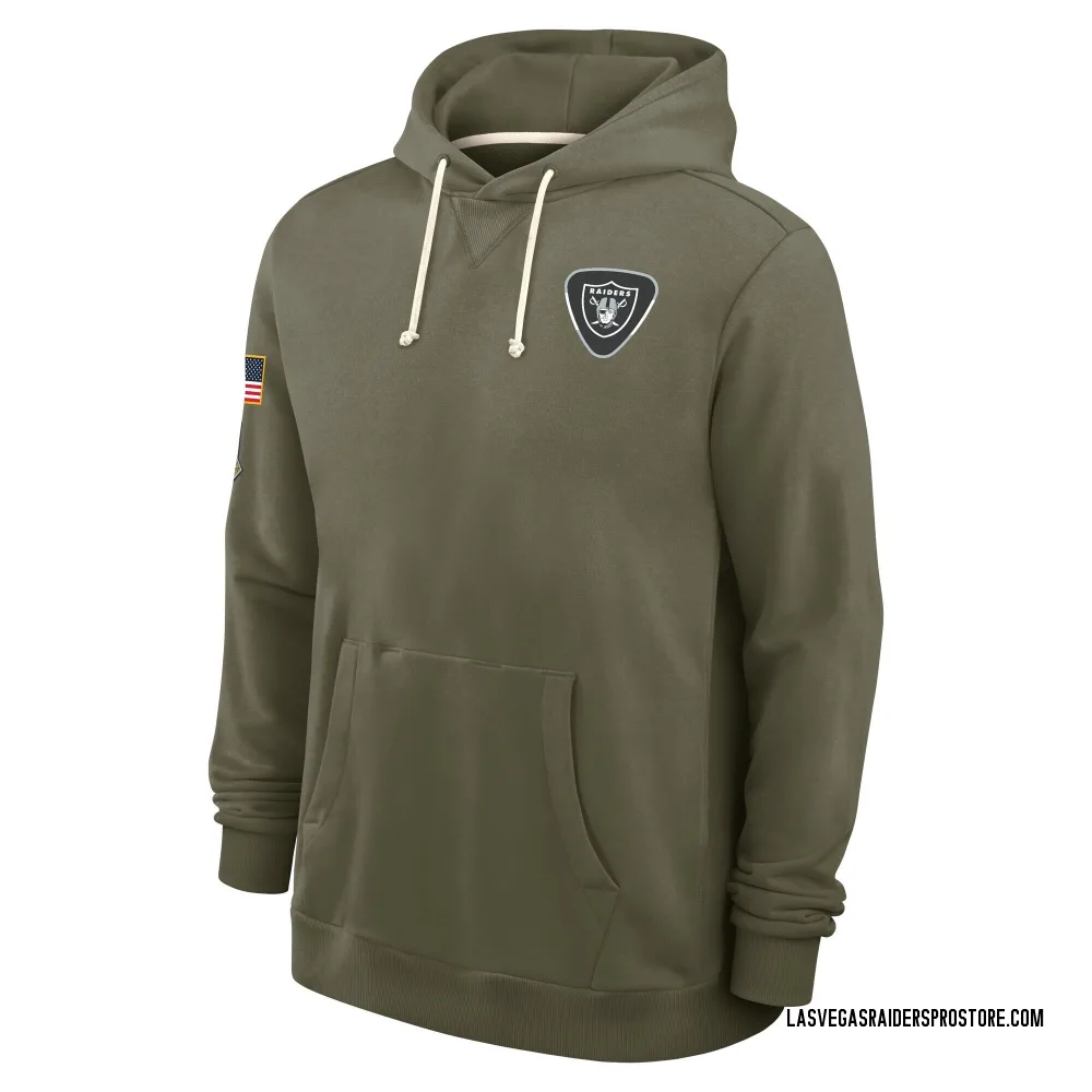 Adult Las Vegas Raiders Olive 2025 Salute to Service Sideline Hoodie