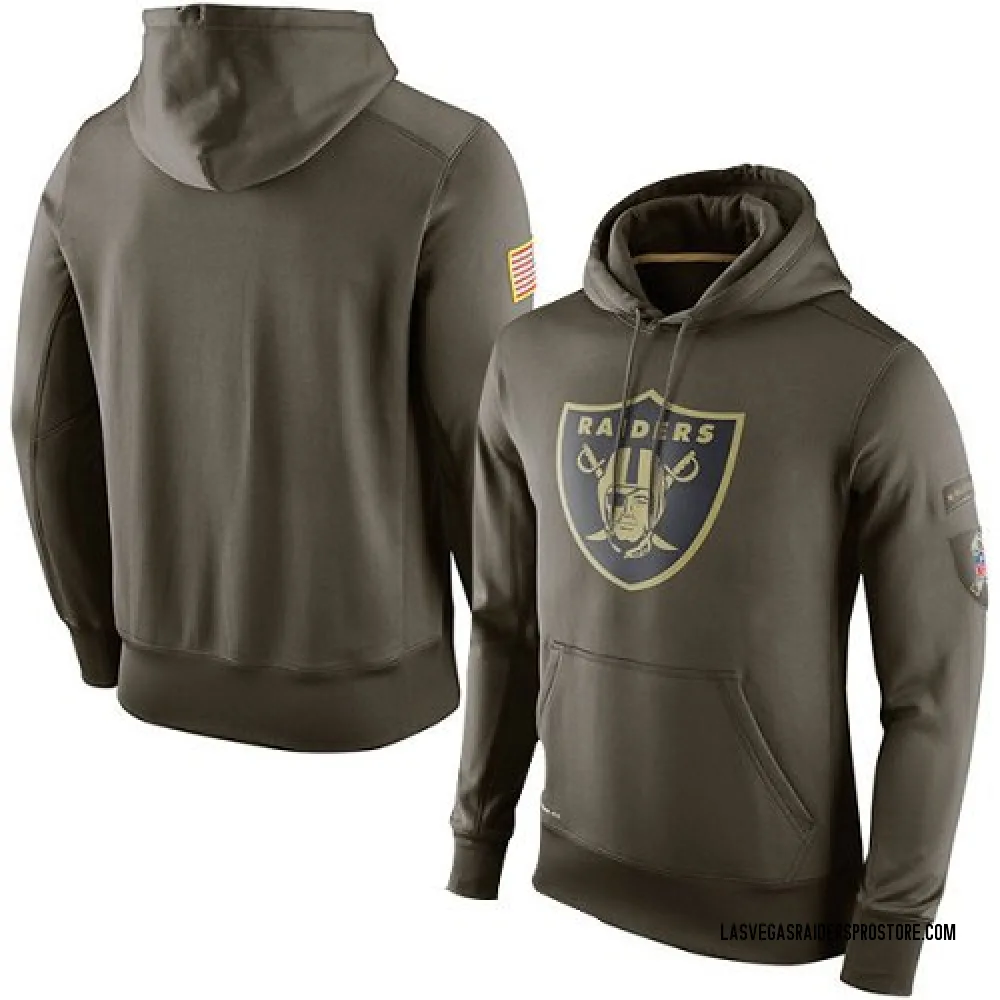Adult Las Vegas Raiders Olive Salute to Service KO Performance Hoodie