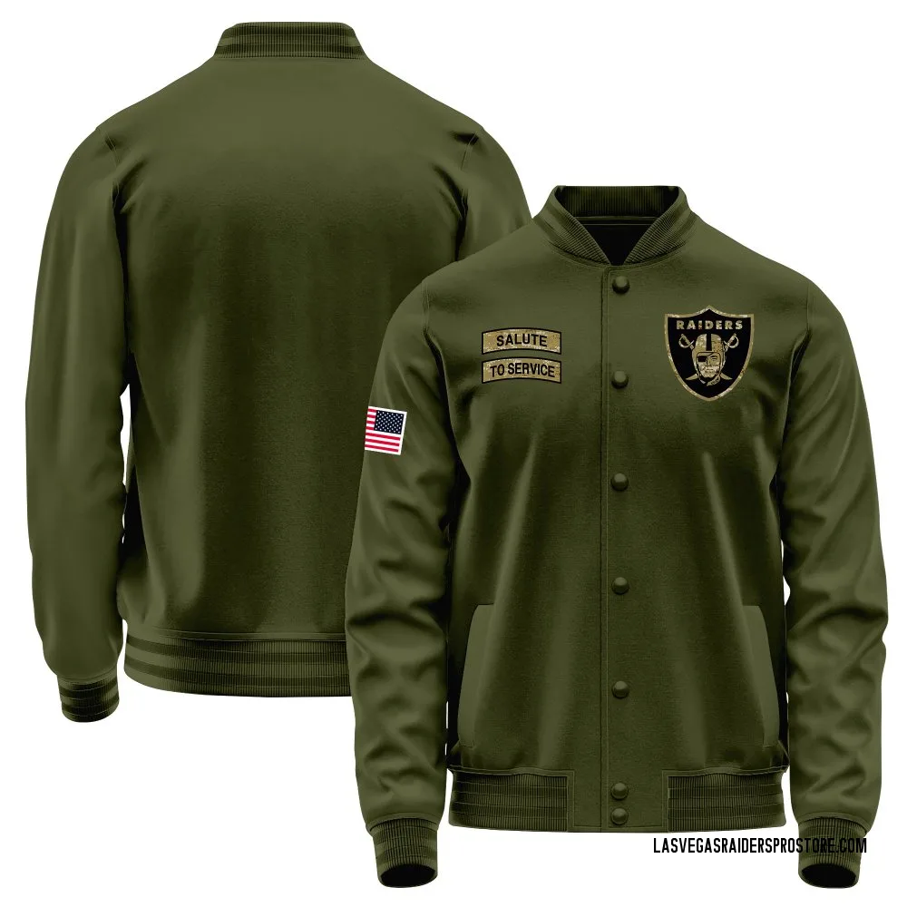 Adult Las Vegas Raiders Olive Salute to Service Sideline Performance Jacket