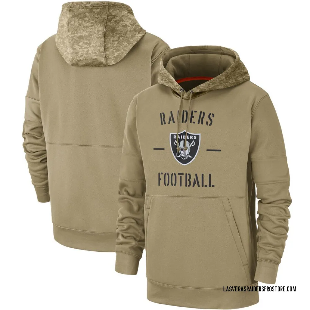 Adult Las Vegas Raiders Tan 2019 Salute to Service Sideline Therma Pullover Hoodie
