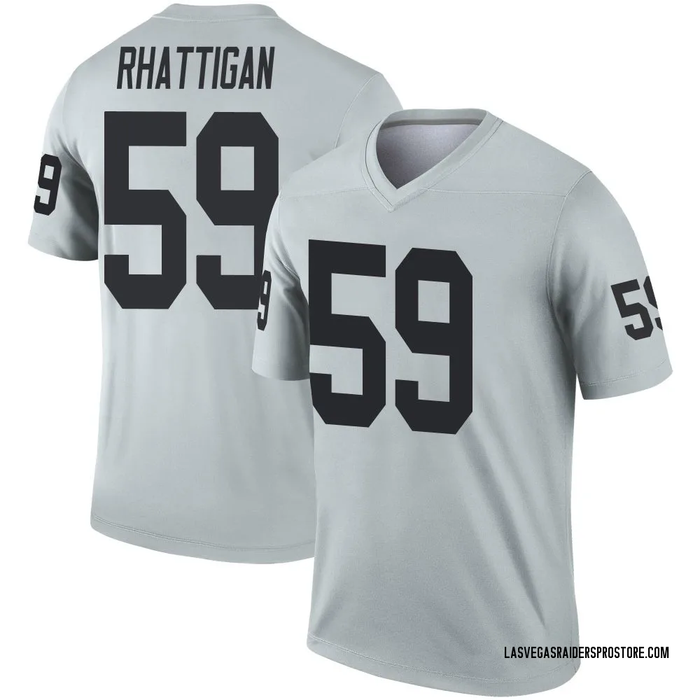 Adult Legend Jon Rhattigan Las Vegas Raiders Inverted Silver Jersey