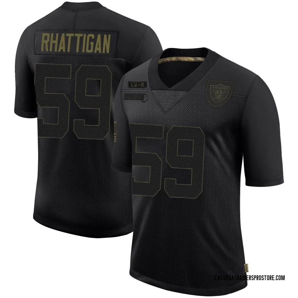 Adult Limited Jon Rhattigan Las Vegas Raiders Black 2020 Salute To Service Jersey
