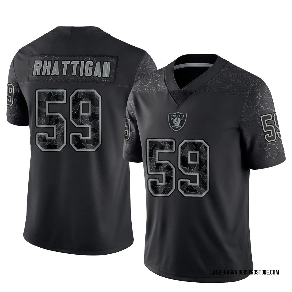 Adult Limited Jon Rhattigan Las Vegas Raiders Black Reflective Jersey