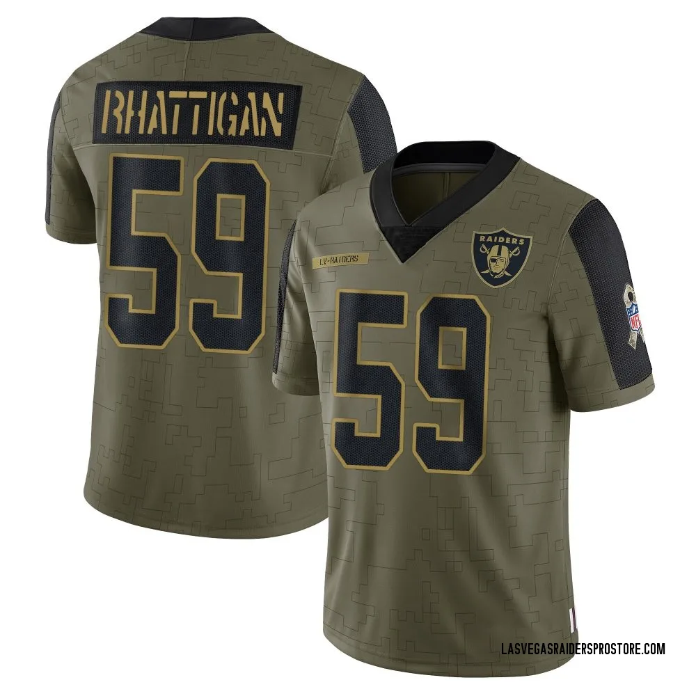 Adult Limited Jon Rhattigan Las Vegas Raiders Olive 2021 Salute To Service Jersey
