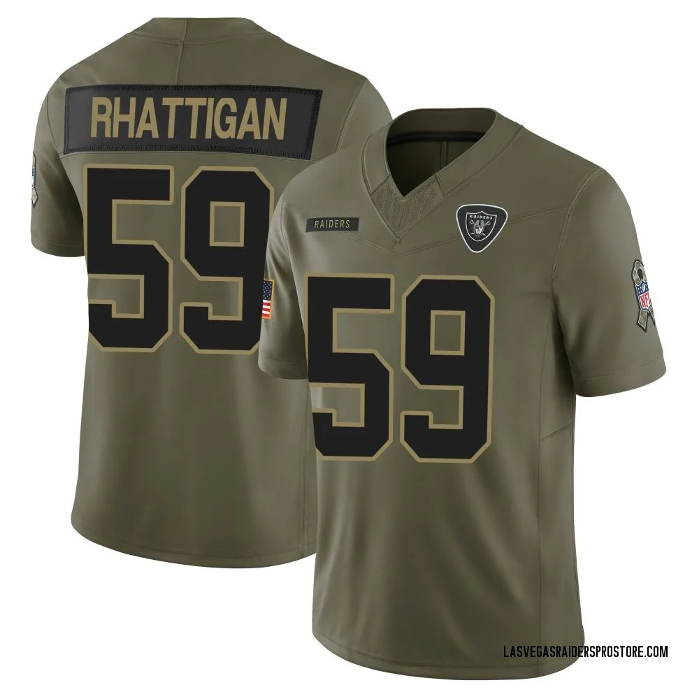 Adult Limited Jon Rhattigan Las Vegas Raiders Olive 2025 Salute to Service Jersey