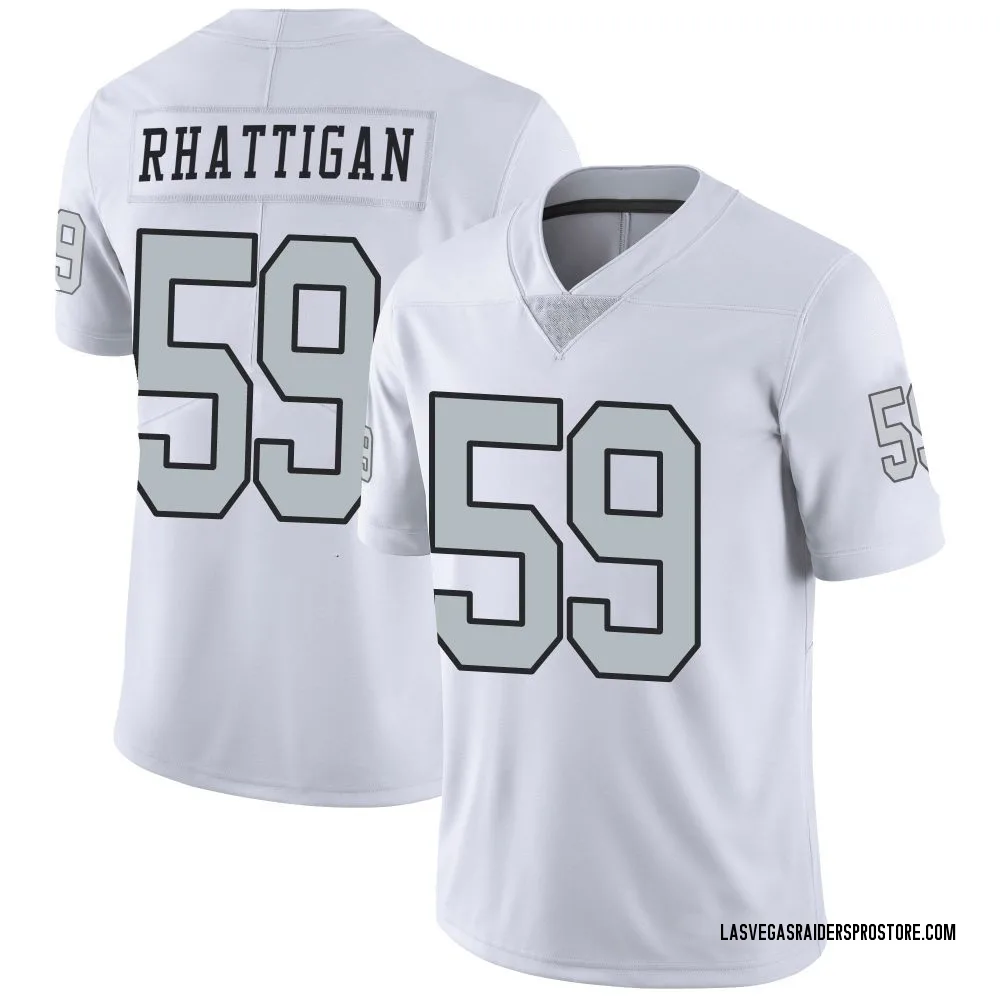 Adult Limited Jon Rhattigan Las Vegas Raiders White Color Rush Jersey