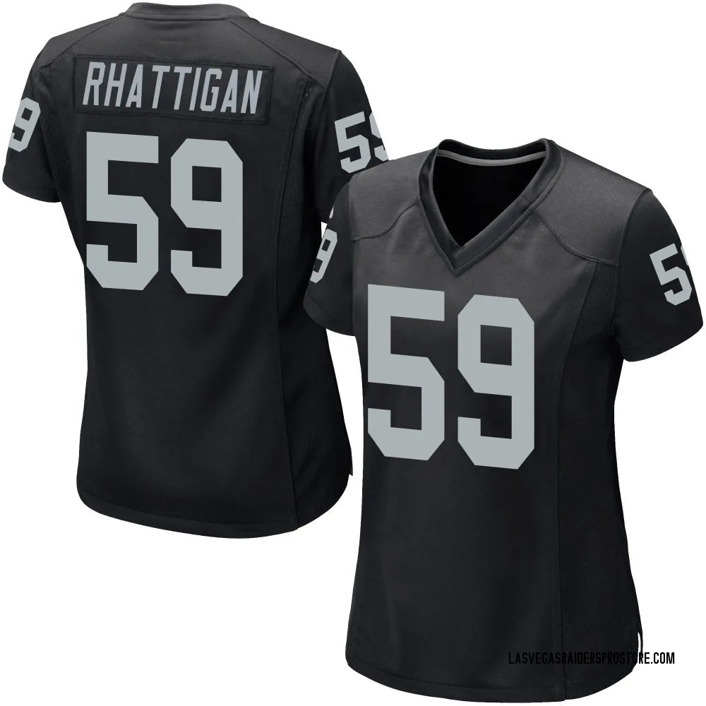 Women's Game Jon Rhattigan Las Vegas Raiders Black Team Color Jersey