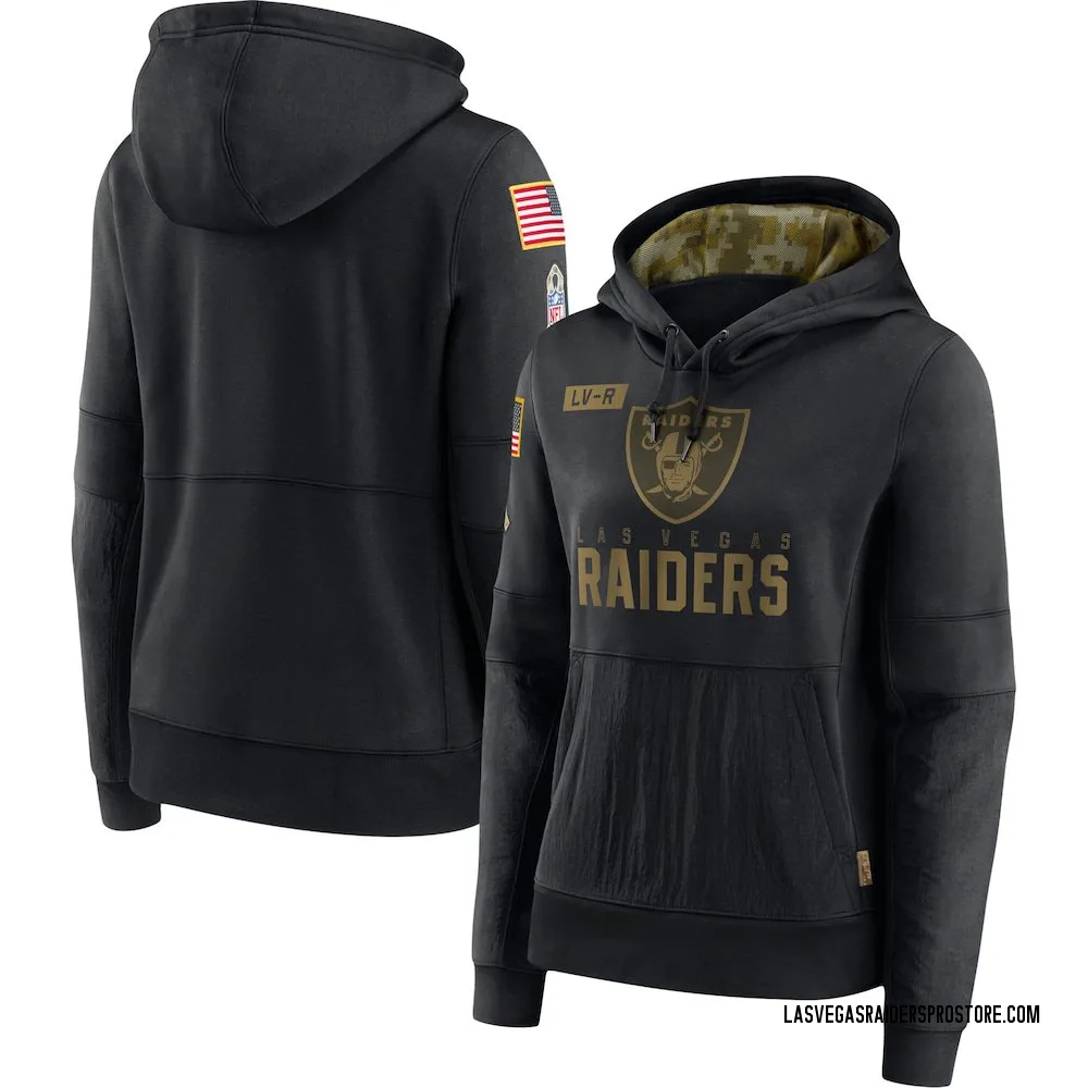 Women's Las Vegas Raiders Black 2020 Salute to Service Performance Pullover Hoodie
