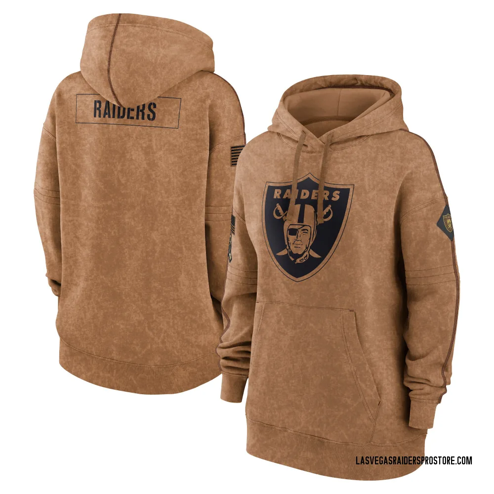 Women's Las Vegas Raiders Brown 2023 Salute to Service Pullover Hoodie