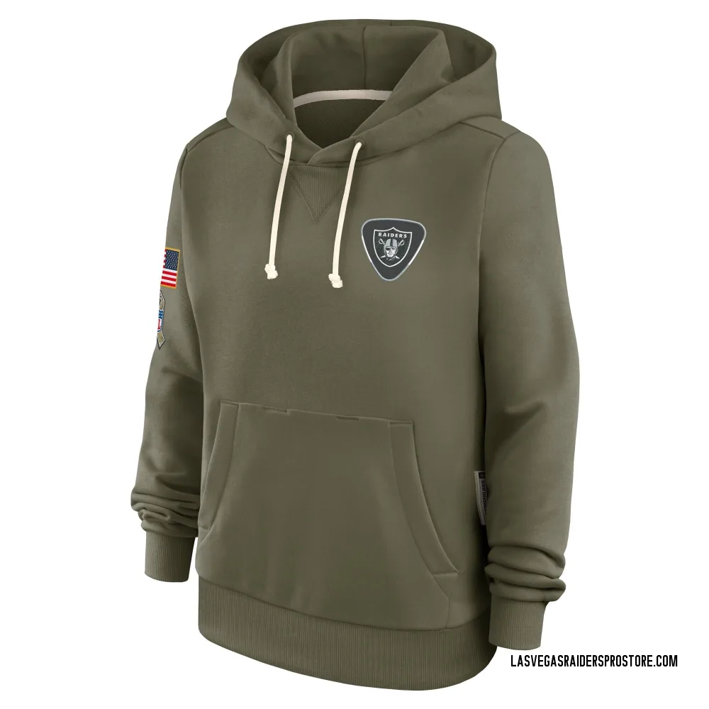 Women's Las Vegas Raiders Olive 2025 Salute to Service Sideline Hoodie