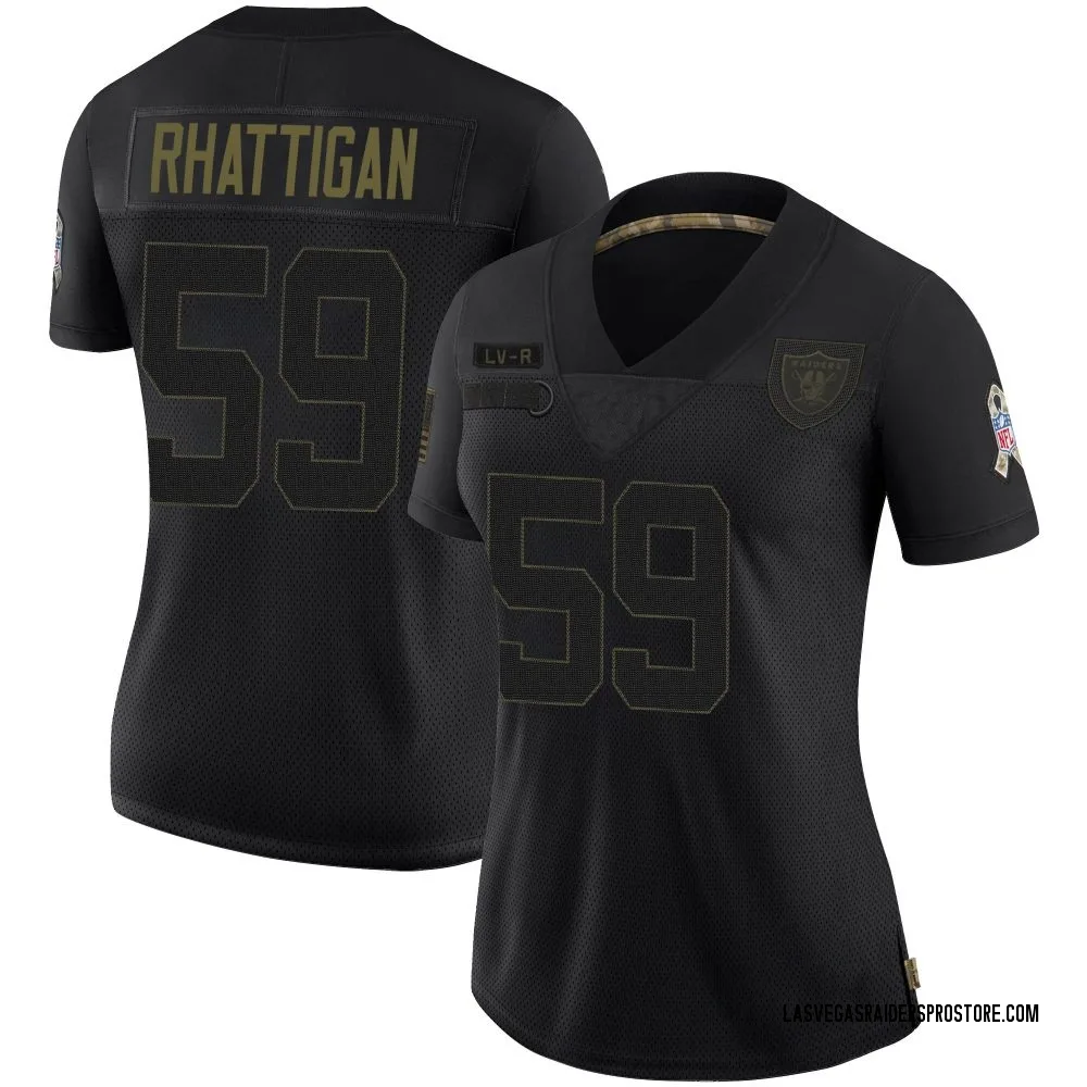 Women's Limited Jon Rhattigan Las Vegas Raiders Black 2020 Salute To Service Jersey