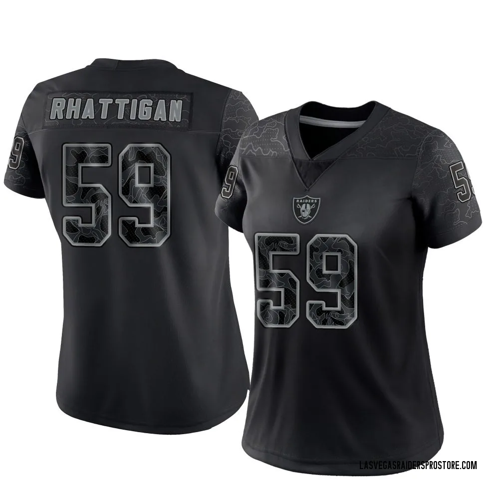 Women's Limited Jon Rhattigan Las Vegas Raiders Black Reflective Jersey