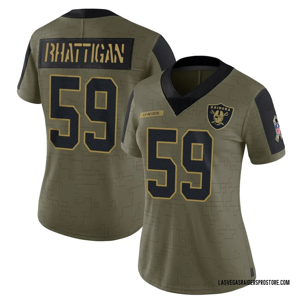 Women's Limited Jon Rhattigan Las Vegas Raiders Olive 2021 Salute To Service Jersey