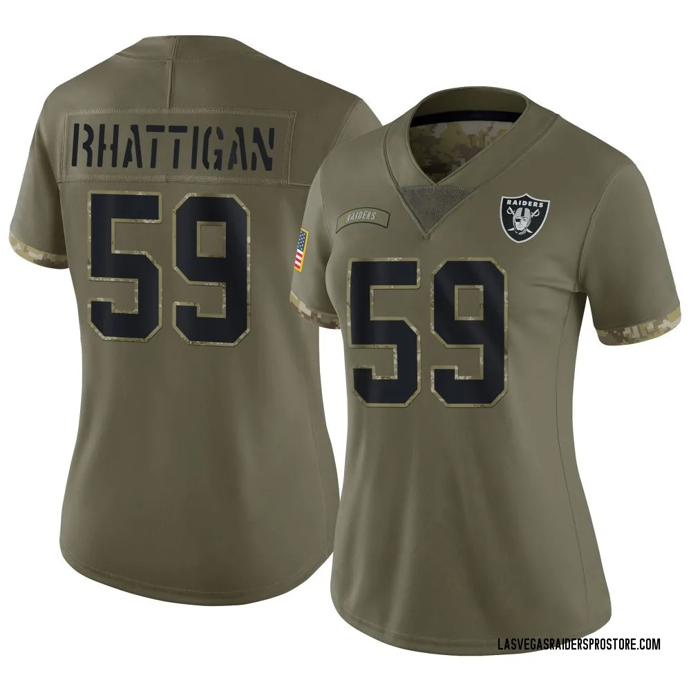 Women's Limited Jon Rhattigan Las Vegas Raiders Olive 2022 Salute To Service Jersey