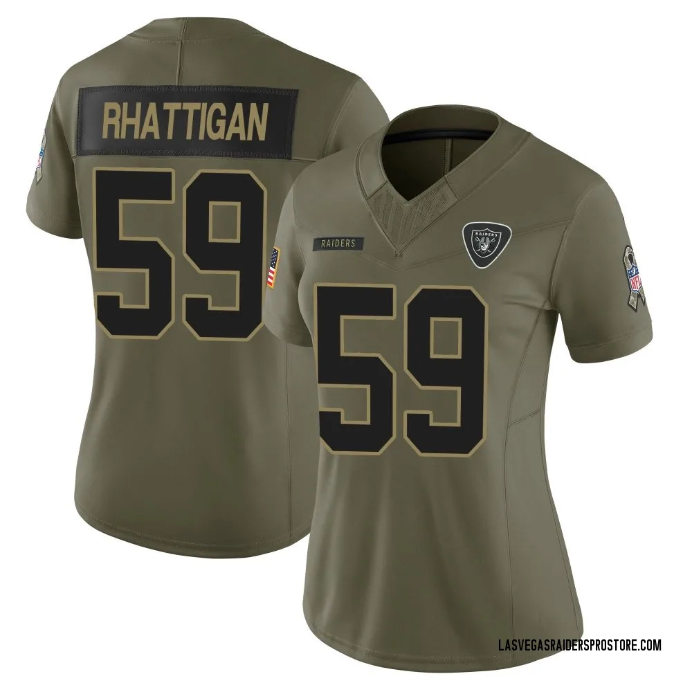 Women's Limited Jon Rhattigan Las Vegas Raiders Olive 2025 Salute to Service Jersey