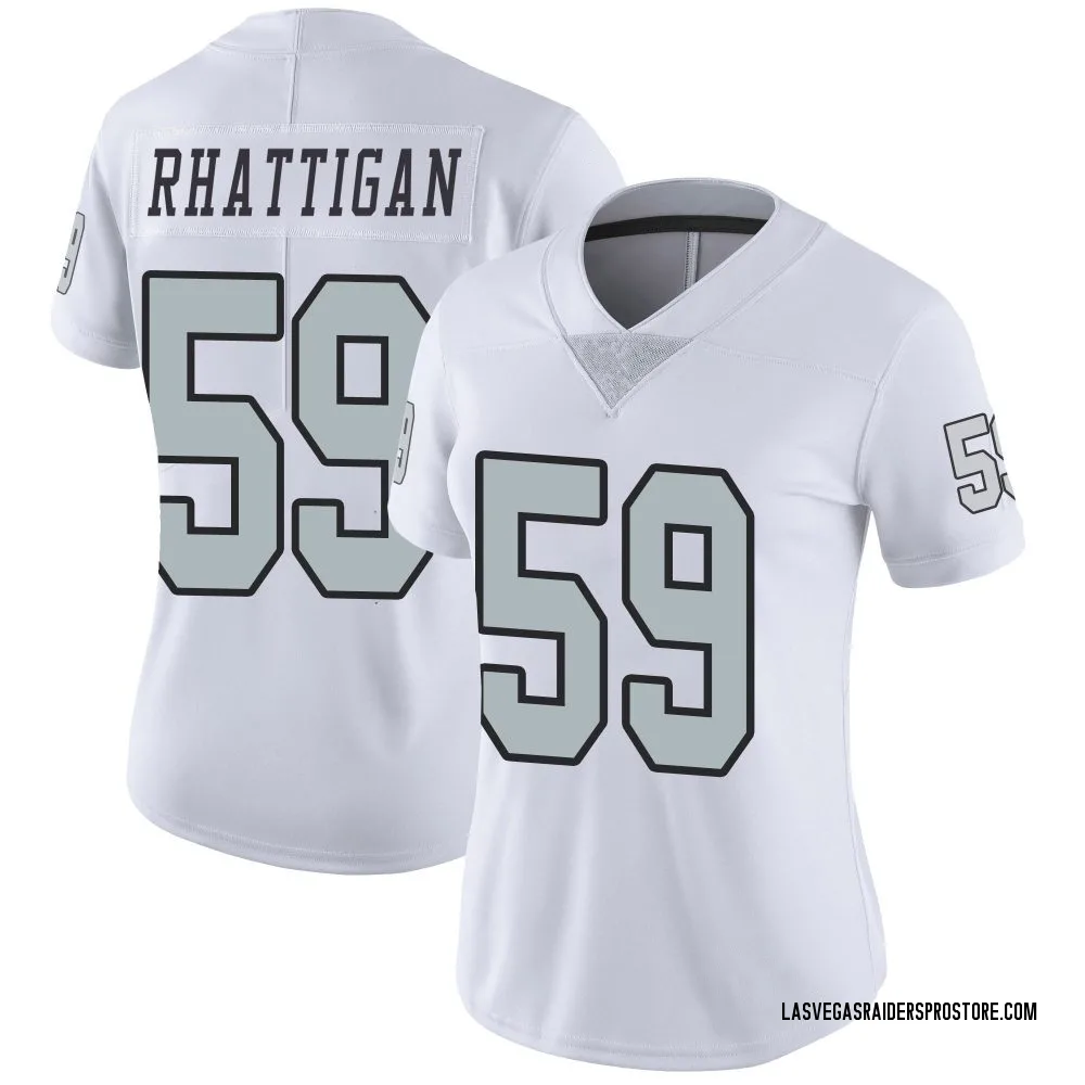 Women's Limited Jon Rhattigan Las Vegas Raiders White Color Rush Jersey