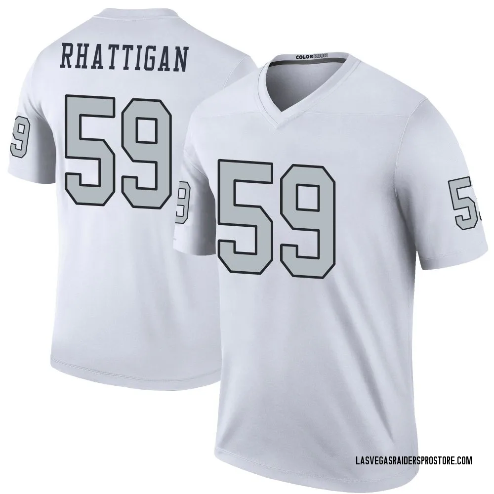 Youth Legend Jon Rhattigan Las Vegas Raiders White Color Rush Jersey