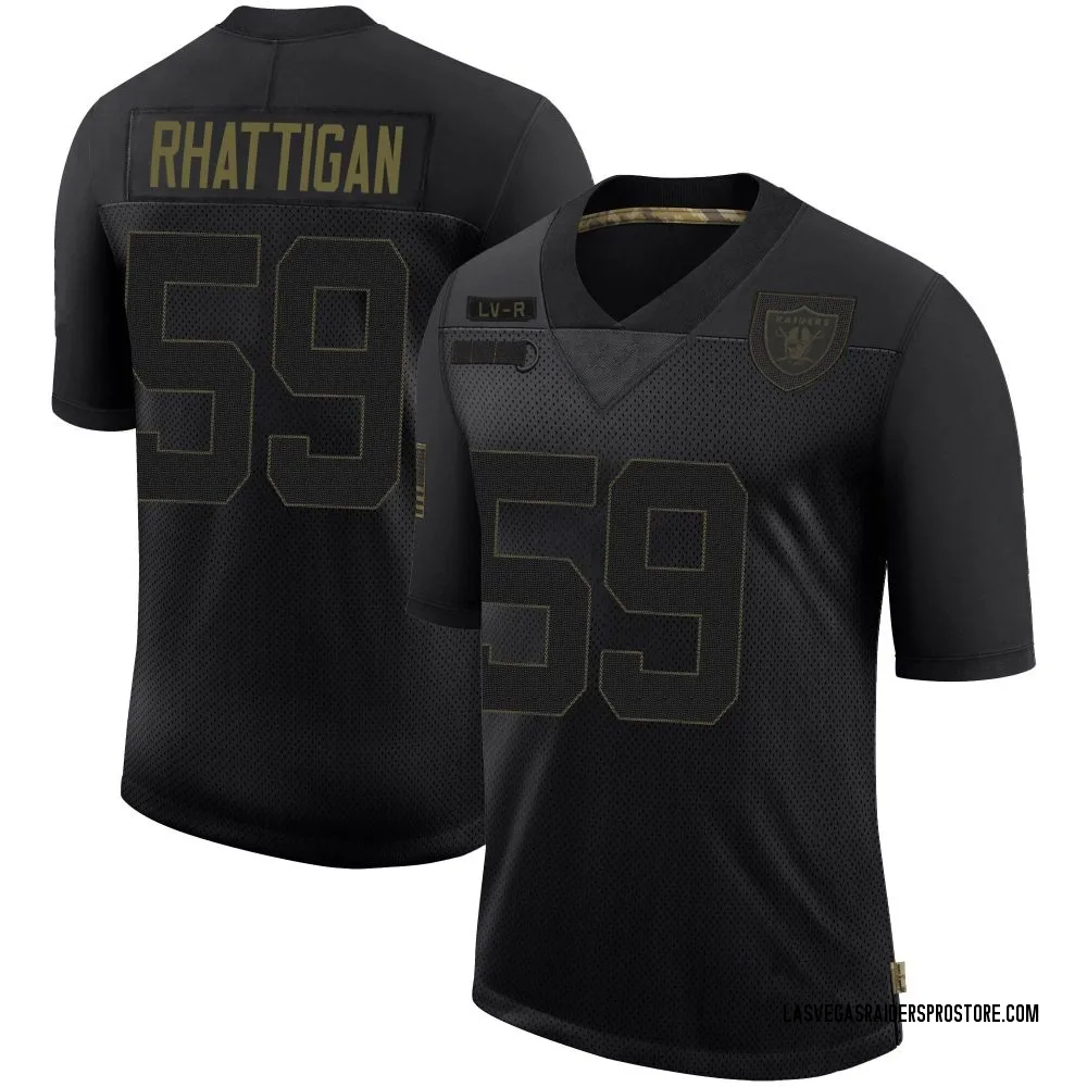 Youth Limited Jon Rhattigan Las Vegas Raiders Black 2020 Salute To Service Jersey