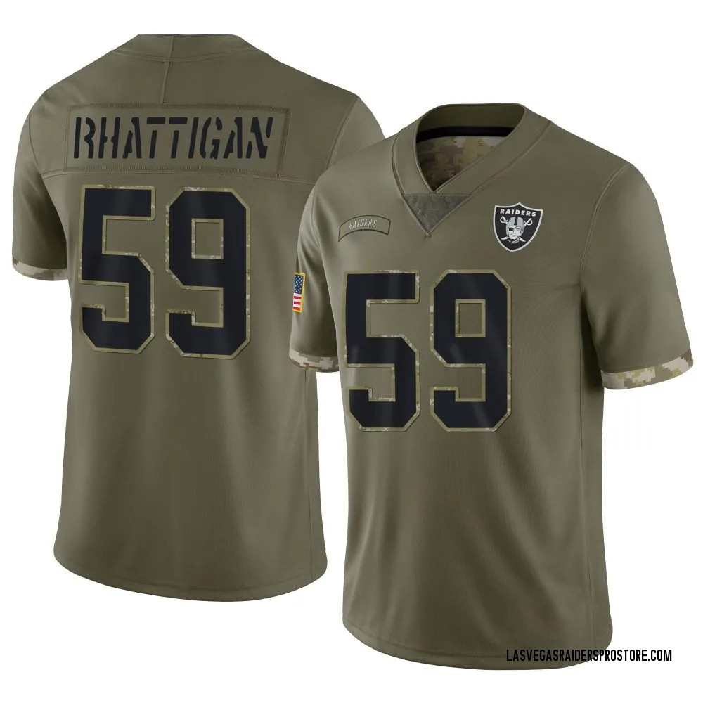 Youth Limited Jon Rhattigan Las Vegas Raiders Olive 2022 Salute To Service Jersey